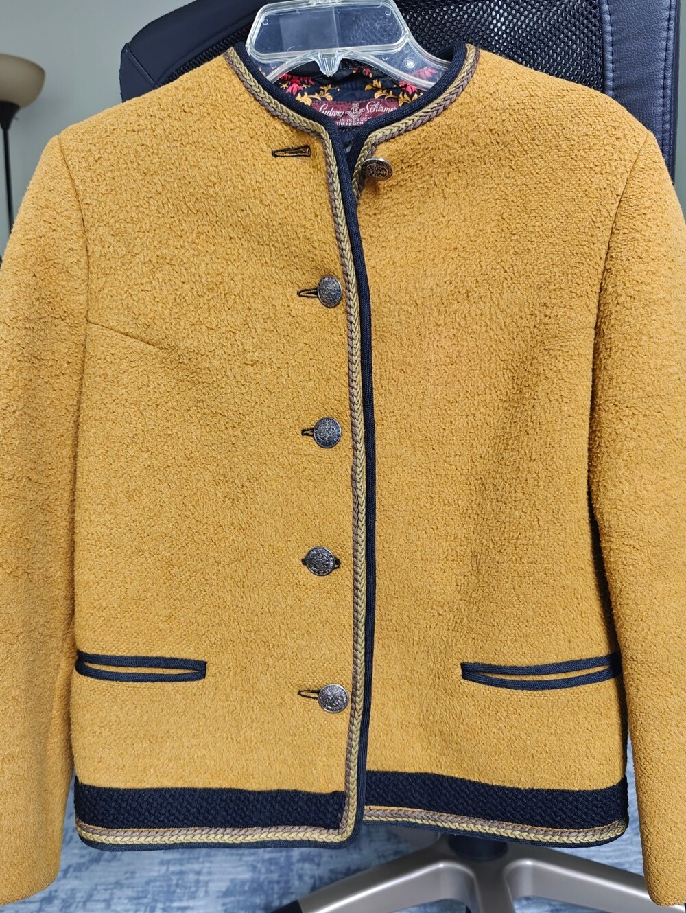 Women's Vintage Ludwig Schirmer Innsbruck Wooll Austrian Trachten LS Jacket Heav